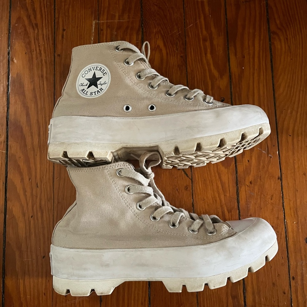 Tan platform Converse